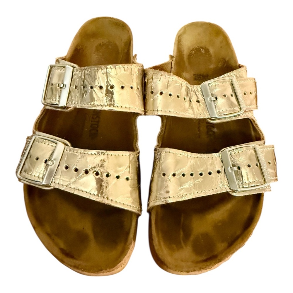 Rick Owens x Birkenstock Arizona Gold Sandals Size 38